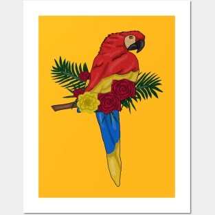 Parrot Floral Posters and Art